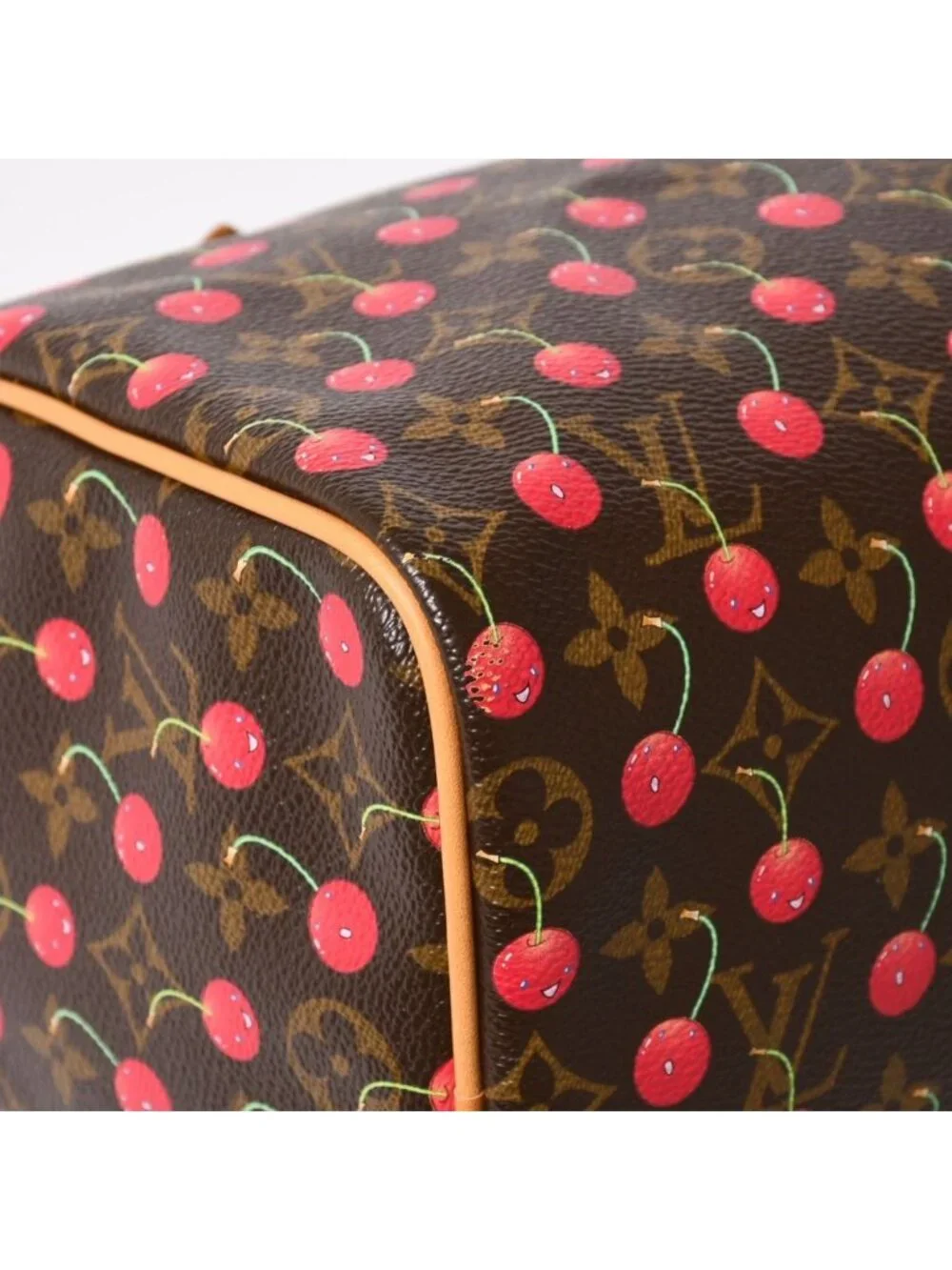 Louis Vuitton Speedy 25 Handbag Monogram Cherry Brown Takashi Murakami